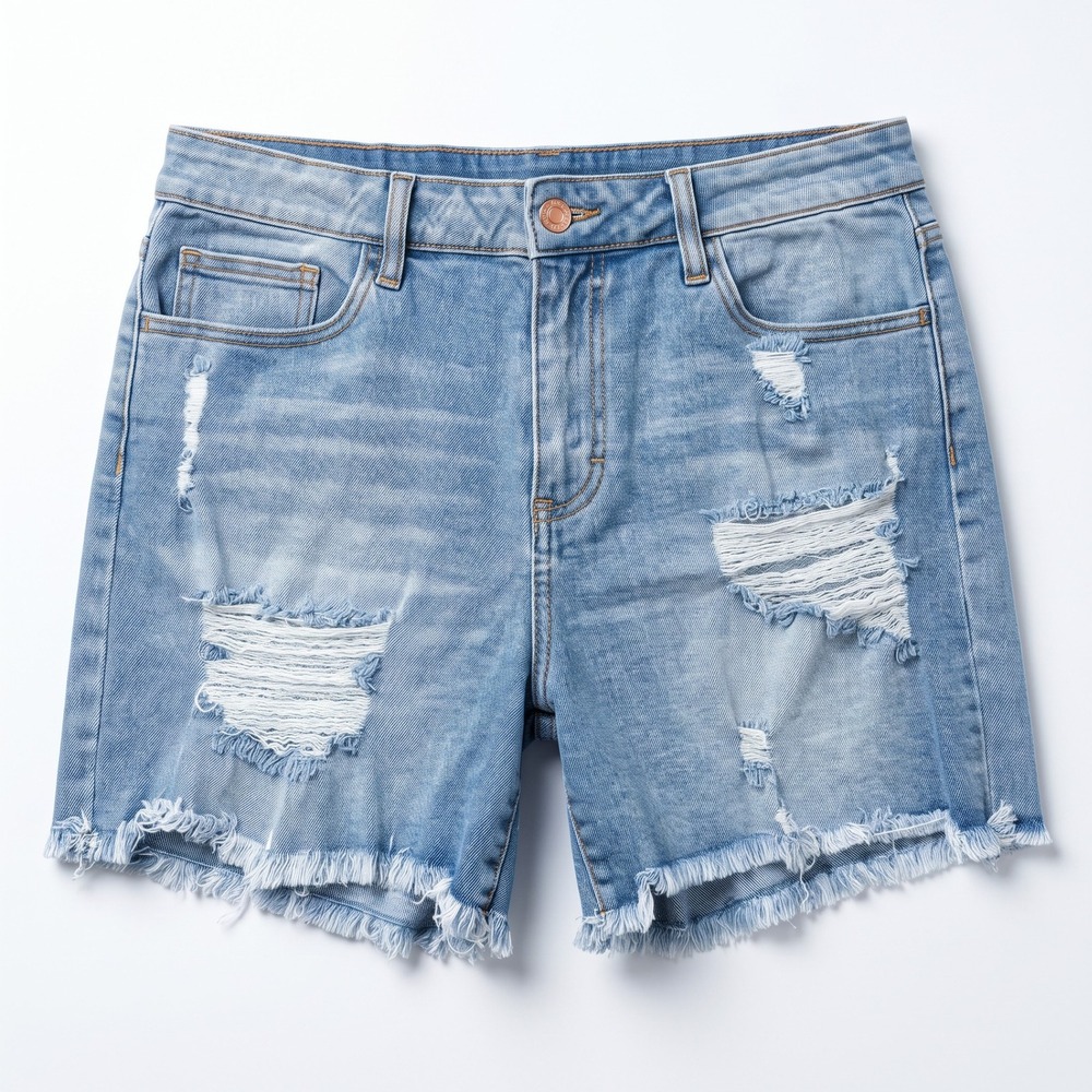 Cello XL Womens Light Wash Distressed Cutoff Denim Shorts Boho Casual
